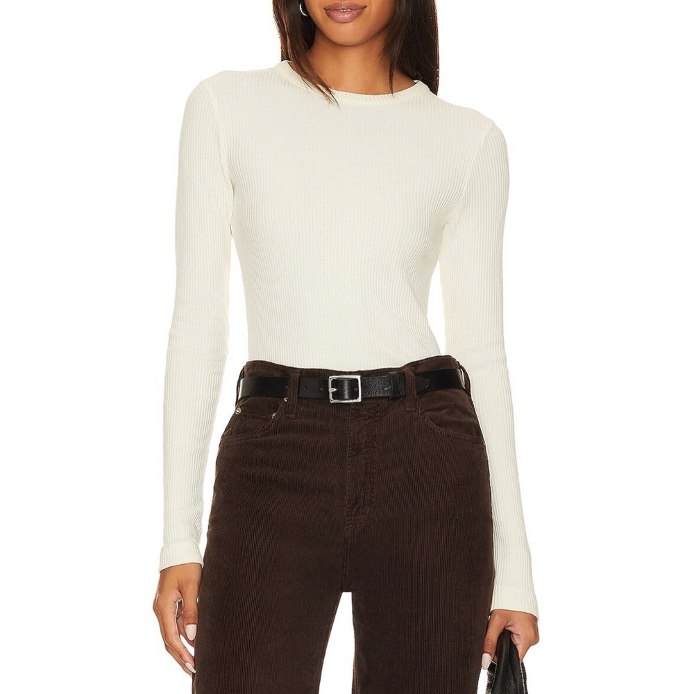 Citizens of Humanity - Bina Crewneck Long Sleeve Tee in Canvas - size s
